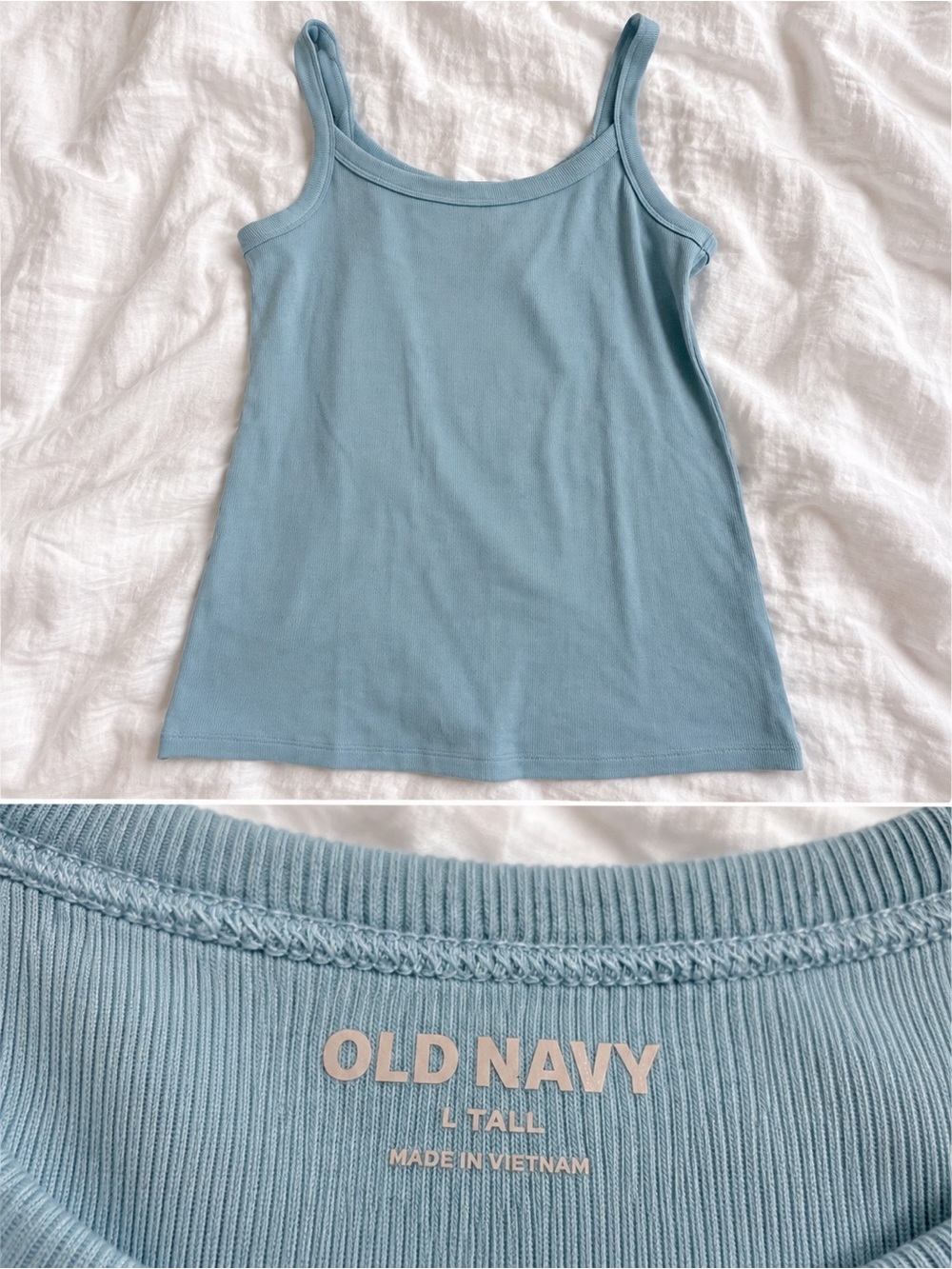 Old Navy Light Blue Ribbed Camisole Tank Top